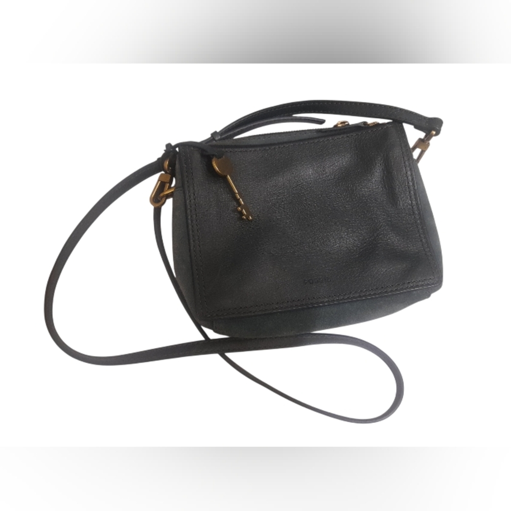 Fossil Leather/Suede Green Crossbody Shoulder Bag